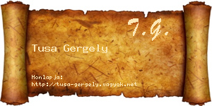 Tusa Gergely névjegykártya